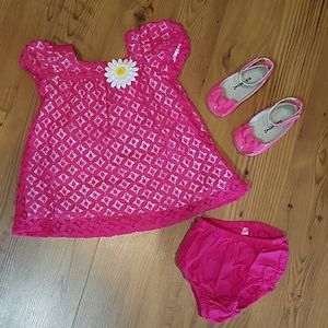 3-6M Children's Place dress with Old Navy shoes
